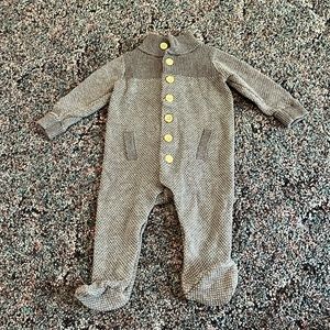 6M Gray button down sweater footie